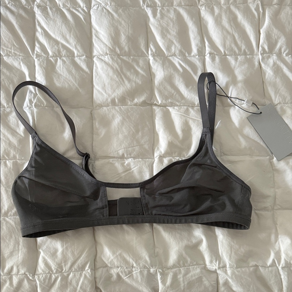 Negative Sieve Cutout Bra Graphite